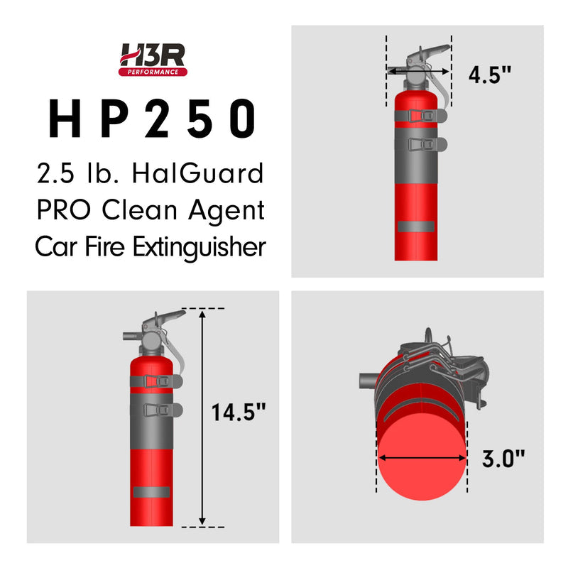 H3R HalGuard PRO Halon ハロン ガス 車載用 消火器 2.5lb (1133g)
