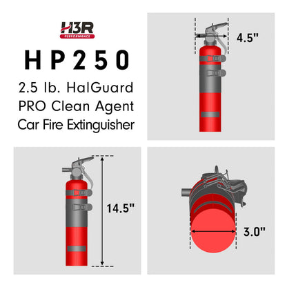 H3R HalGuard PRO Halon ハロン ガス 車載用 消火器 2.5lb (1133g)