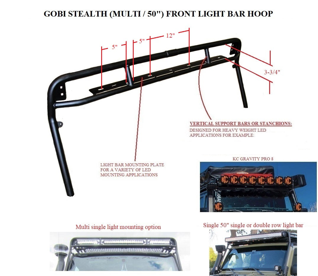 GOBI ゴビラック JK 4ドア専用 ステルスラック マルチ/50"ライトバー 対応