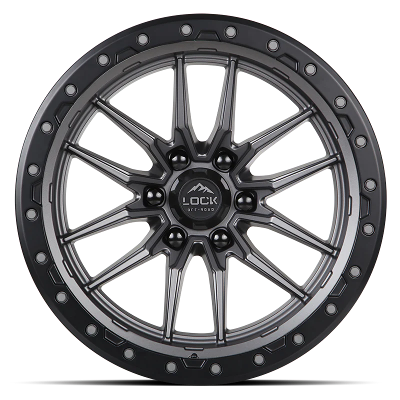 Lock Off Road Wheels ロックオフロード ホイール KRAWLER | Matte Gray w/ Matte Black Ring