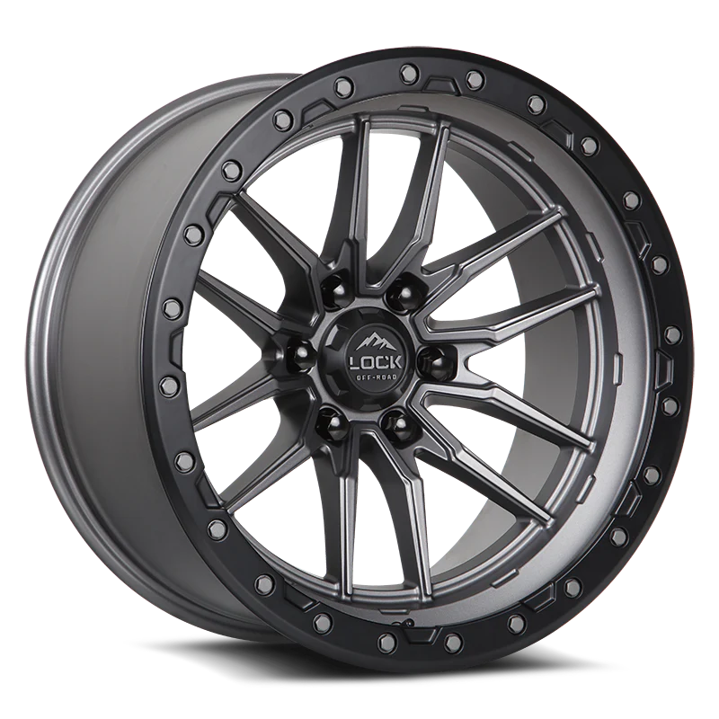 Lock Off Road Wheels ロックオフロード ホイール KRAWLER | Matte Gray w/ Matte Black Ring