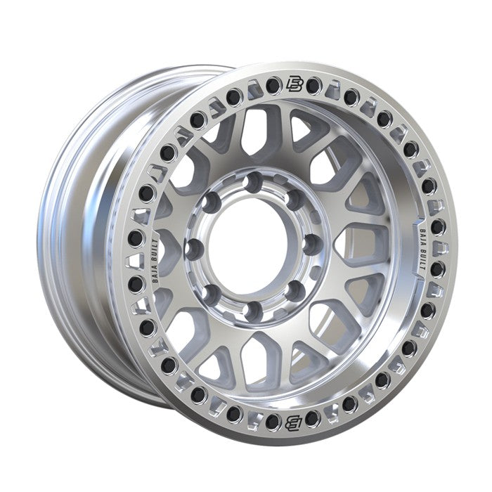 Baja Built バハビルト Lite Brite Outlaw Cast Beadlock | Machined Raw (raw ring & black bolts) キャストホイール