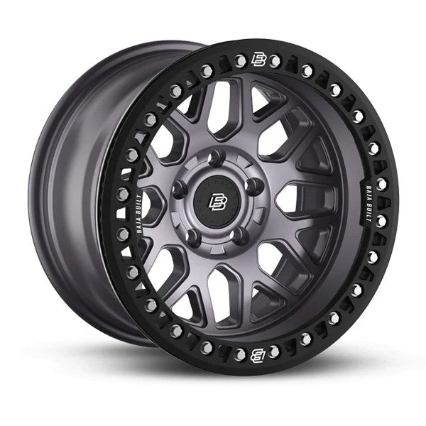 Baja Built バハビルト Lite Brite Outlaw Cast Beadlock | Satin Graphite (black ring & aluminum bolts) キャストホイール