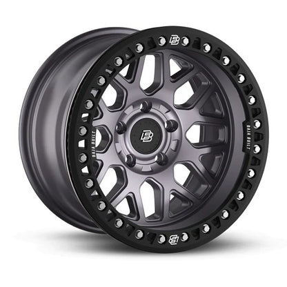 Baja Built バハビルト Lite Brite Outlaw Cast Beadlock | Satin Graphite (black ring & aluminum bolts) キャストホイール