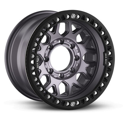 Baja Built バハビルト Lite Brite Outlaw Cast Beadlock | Satin Graphite (black ring & aluminum bolts) キャストホイール
