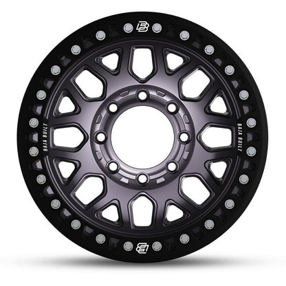 Baja Built バハビルト Lite Brite Outlaw Cast Beadlock | Satin Graphite (black ring & aluminum bolts) キャストホイール