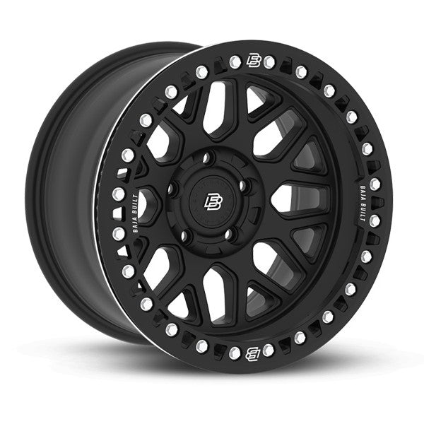 Baja Built バハビルト Lite Brite Outlaw Cast Beadlock | Matt Black (black ring & aluminum bolts) キャストホイール