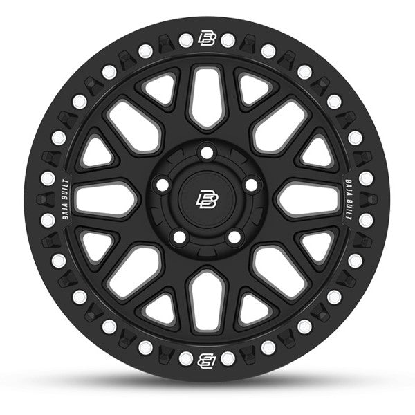 Baja Built バハビルト Lite Brite Outlaw Cast Beadlock | Matt Black (black ring & aluminum bolts) キャストホイール