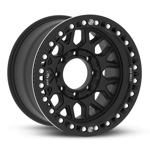 Baja Built バハビルト Lite Brite Outlaw Cast Beadlock | Matt Black (black ring & aluminum bolts) キャストホイール