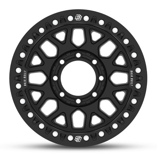 Baja Built バハビルト Lite Brite Outlaw Cast Beadlock | Matt Black (black ring & aluminum bolts) キャストホイール