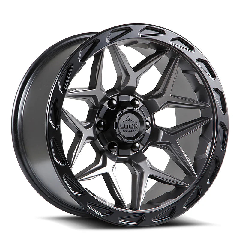 Lock Off Road Wheels ロックオフロード ホイール MATRIX | Matte Gray w/ Matte Black Ring
