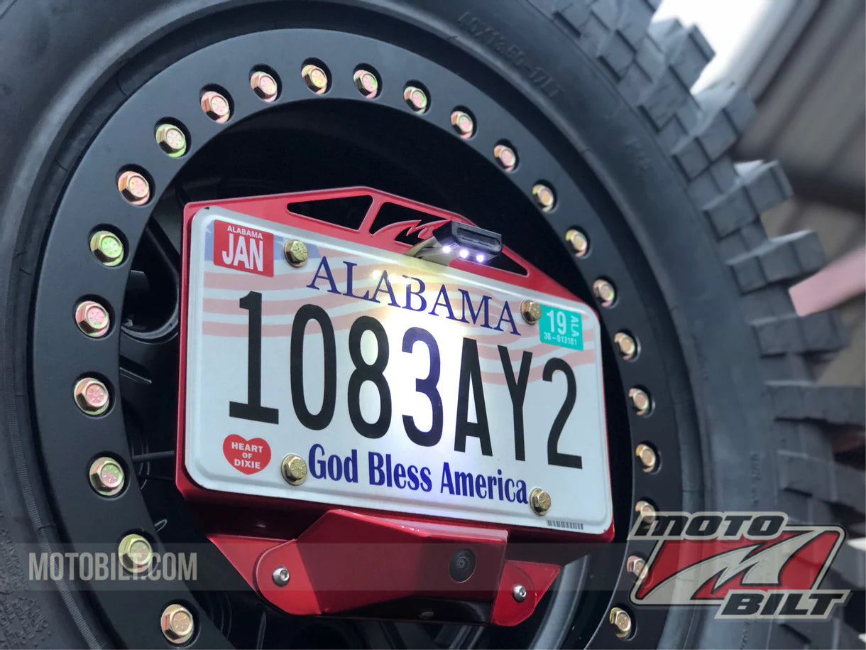 Motobilt スペアタイヤ ライセンスプレート移設キット（カメラマウント付）JLラングラー