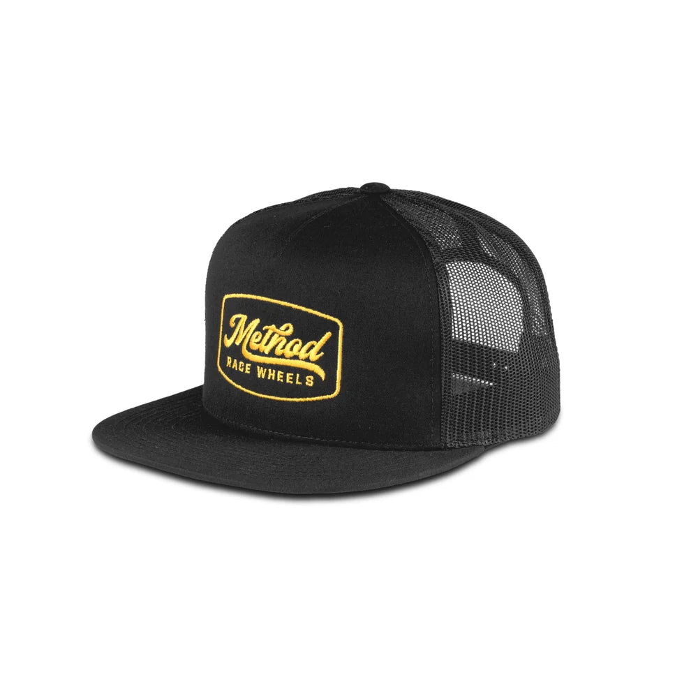 Method Race Wheels Script Badge Flatbill Trucker Hat Snapback Black
