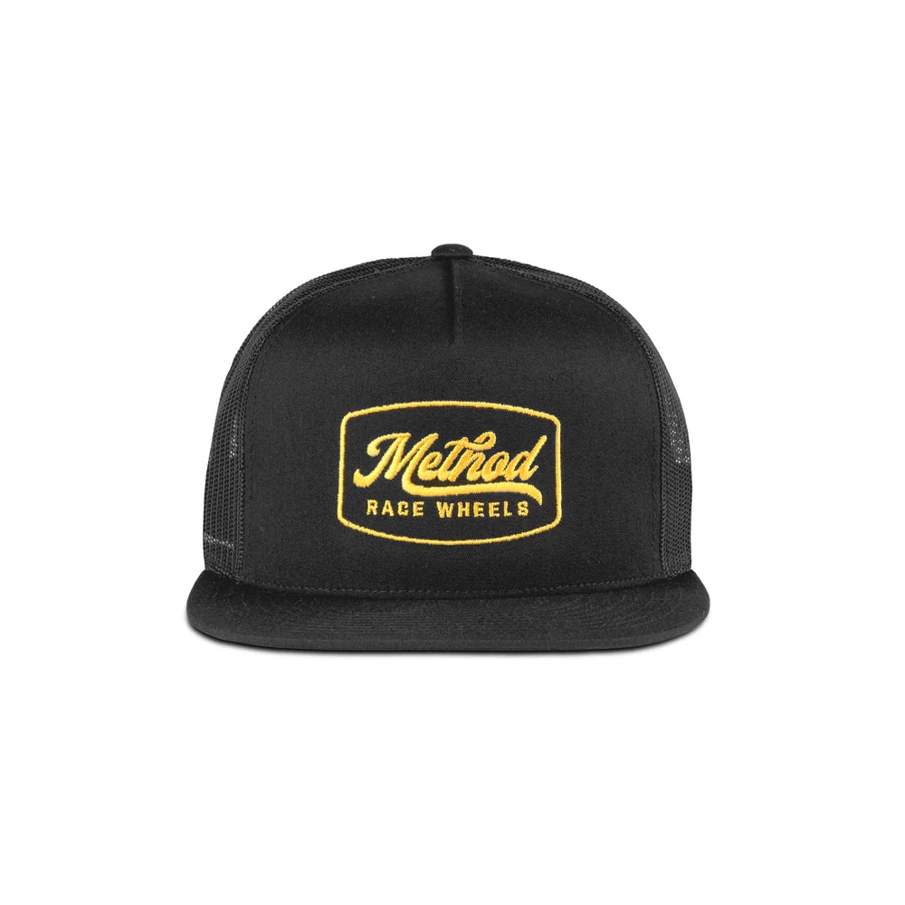 Method Race Wheels Script Badge Flatbill Trucker Hat Snapback Black