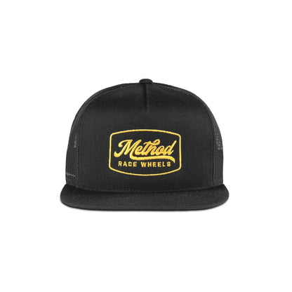 Method Race Wheels Script Badge Flatbill Trucker Hat Snapback Black