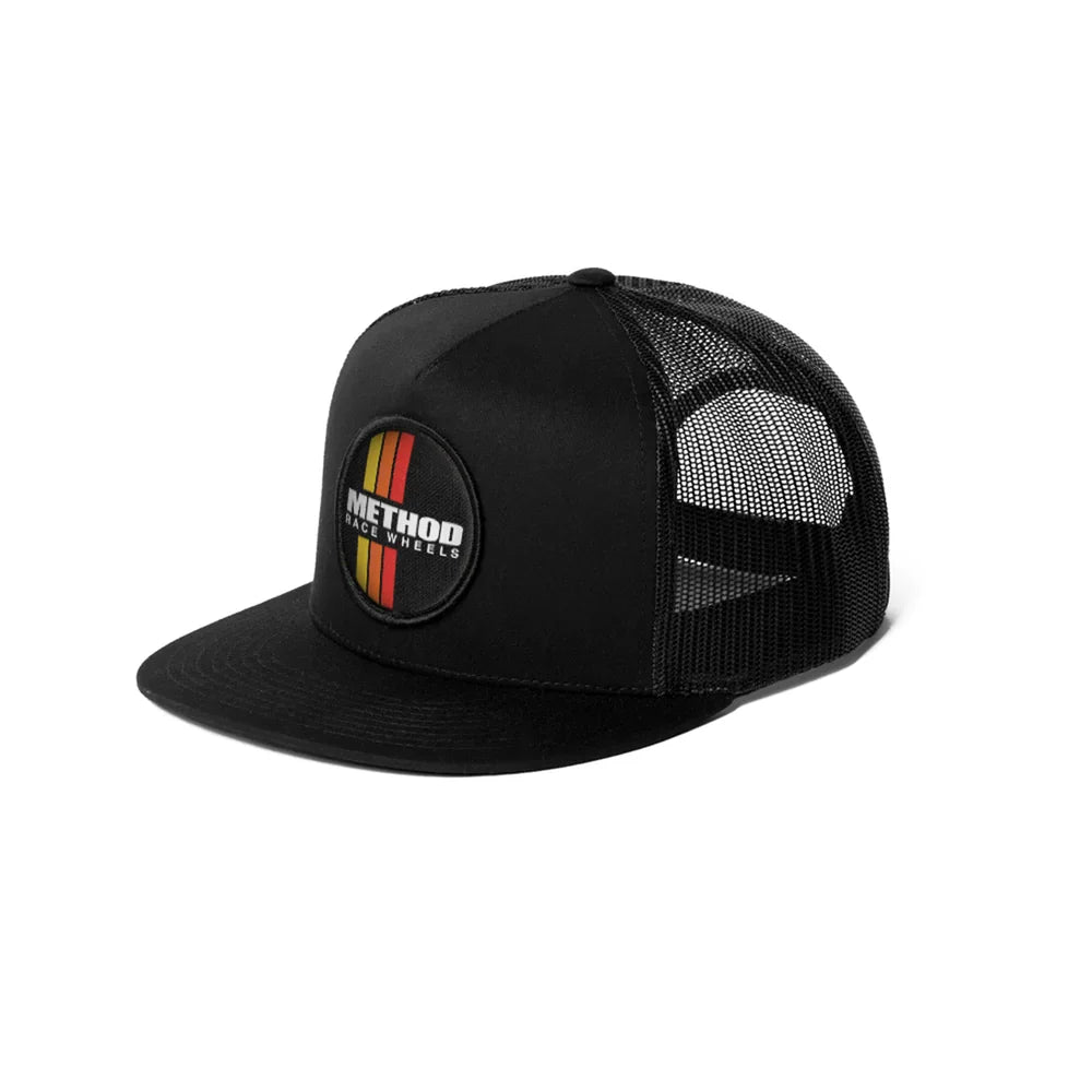 Method Race Wheels Classic Stripes Flatbill Trucker Snapback Black