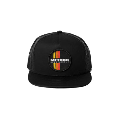 Method Race Wheels Classic Stripes Flatbill Trucker Snapback Black