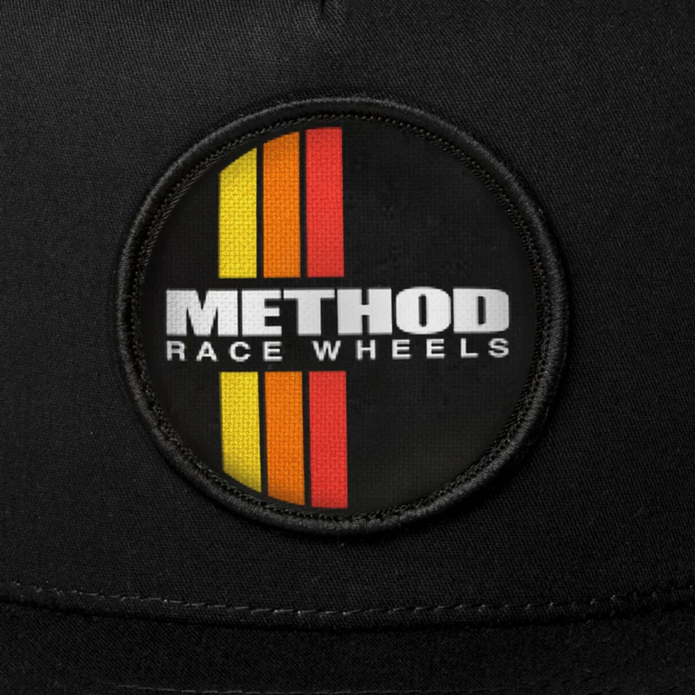 Method Race Wheels Classic Stripes Flatbill Trucker Snapback Black
