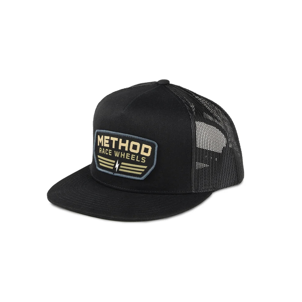 Method メソッド Flight Badge Flatbill Trucker Hat Snapback Black