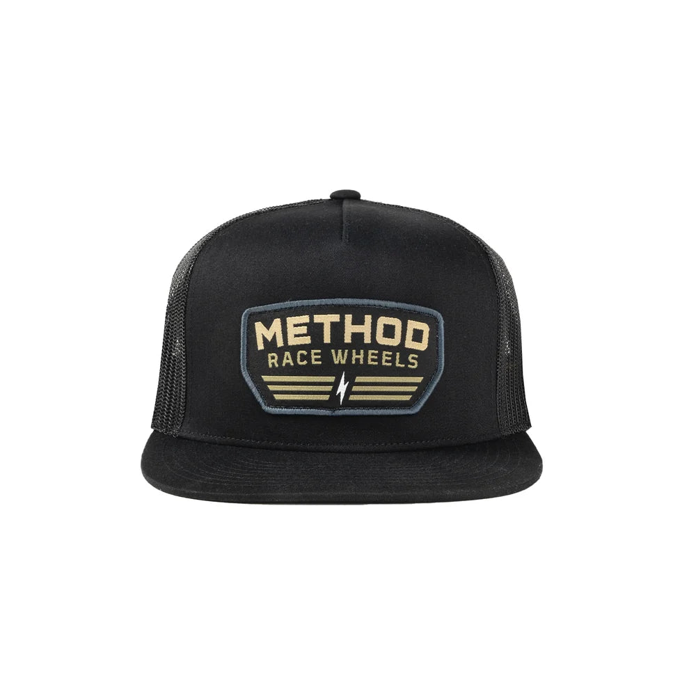 Method メソッド Flight Badge Flatbill Trucker Hat Snapback Black