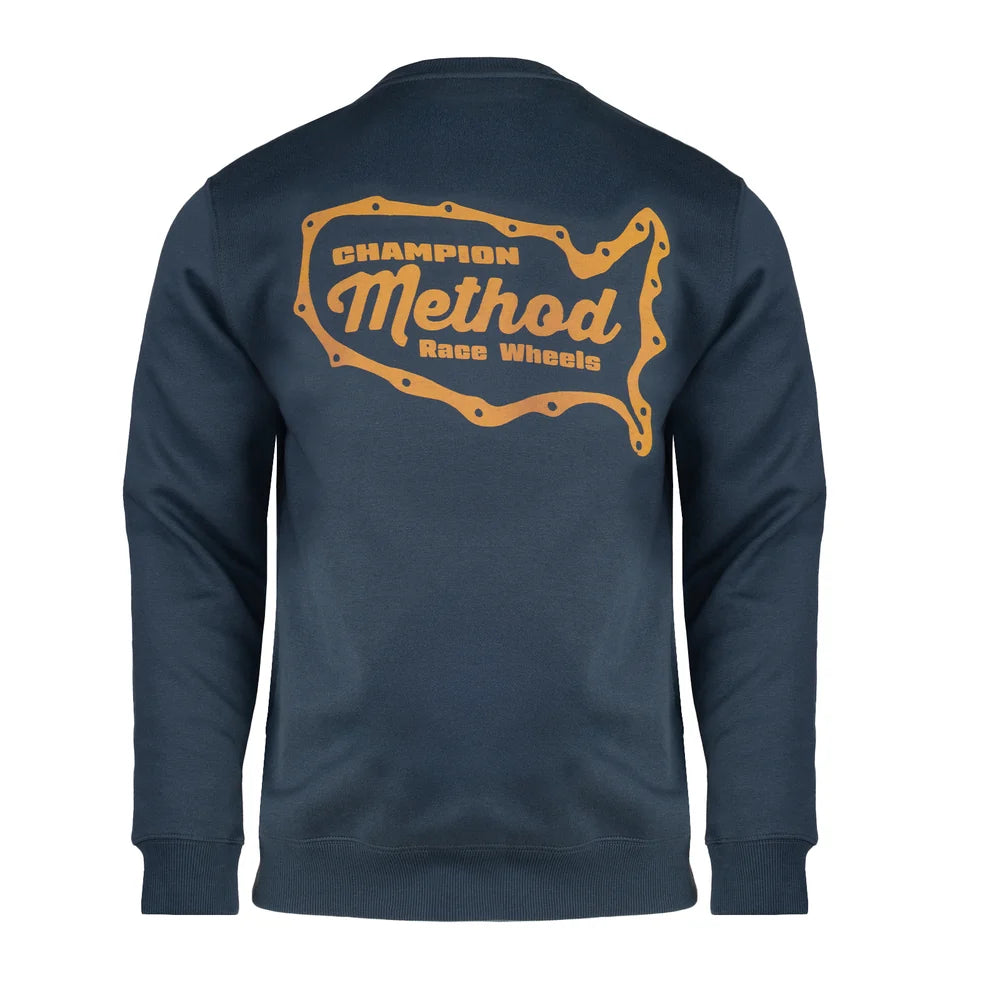Method メソッド Gasket Crewneck Sweatshirt Deep Steel Blue