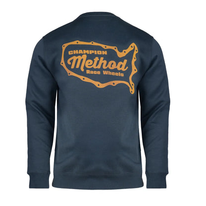 Method メソッド Gasket Crewneck Sweatshirt Deep Steel Blue