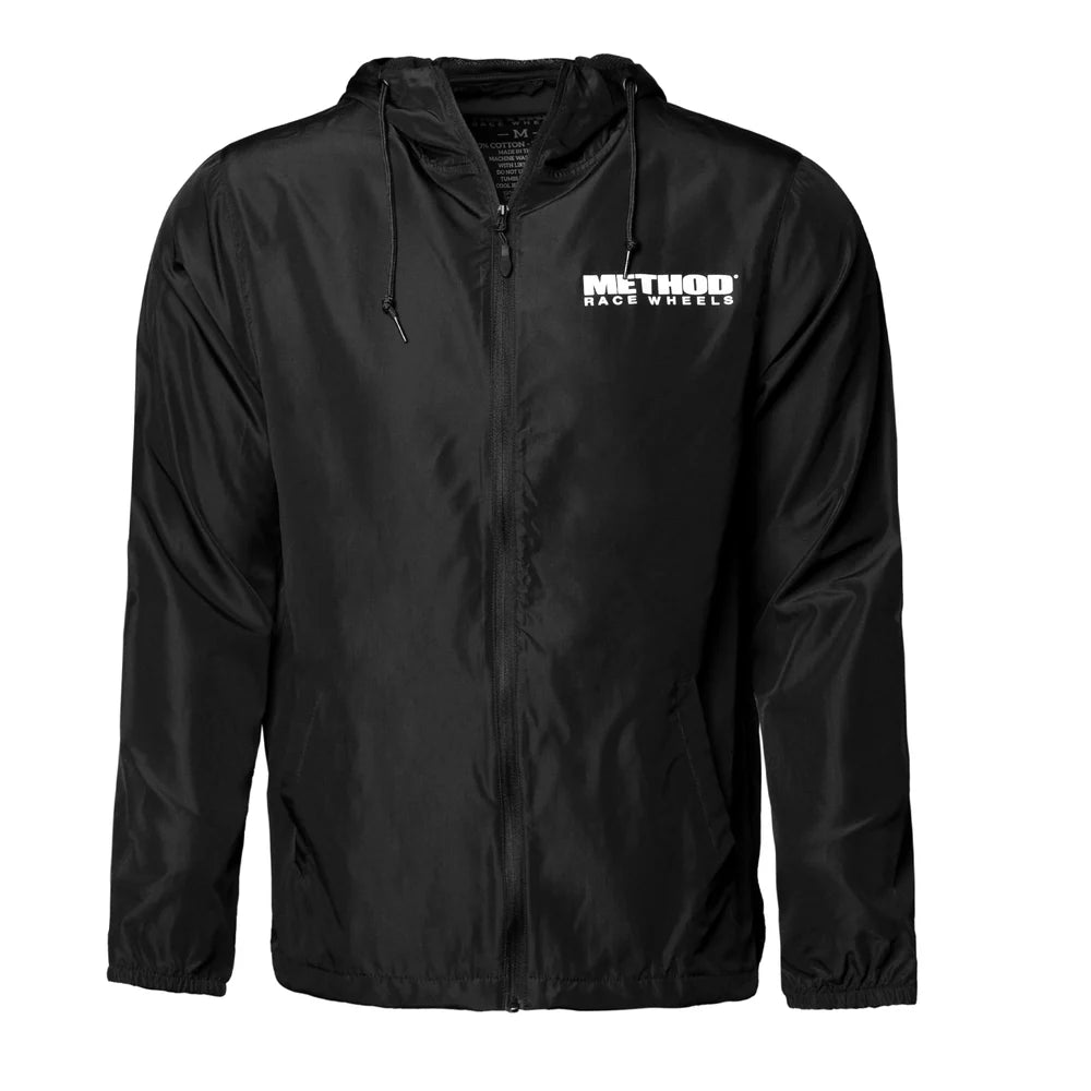 Method メソッド Brand Logo Windbreaker Zip-Up Black