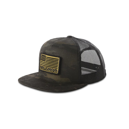 Method メソッド Flag Velcro Patch Flatbill Trucker Snapback Black Multicam