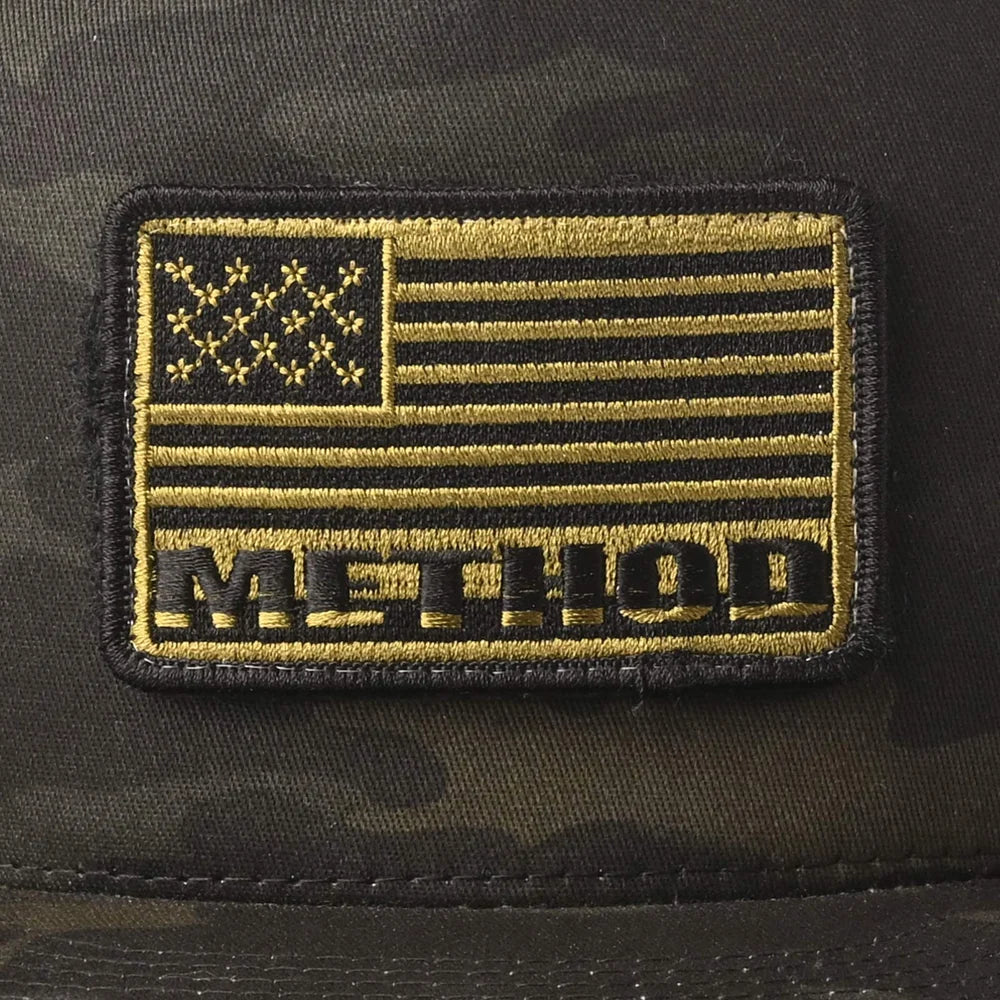 Method メソッド Flag Velcro Patch Flatbill Trucker Snapback Black Multicam