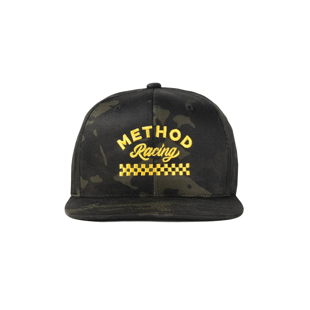 Method メソッド Race Shop Flatbill Trucker Hat Snapback Black Multicam