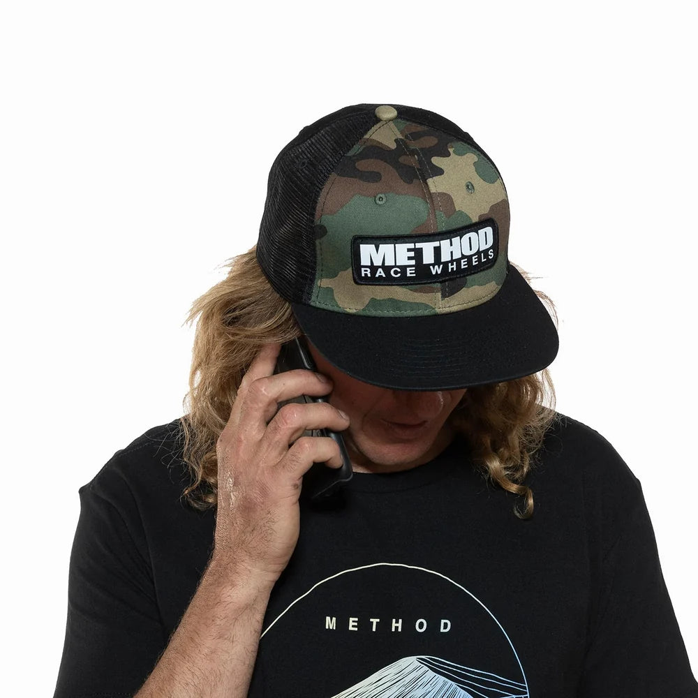 Method Race Wheels Camo Brand Trucker Hat Snapback Camo Black