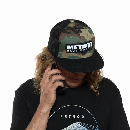 Method Race Wheels Camo Brand Trucker Hat Snapback Camo Black