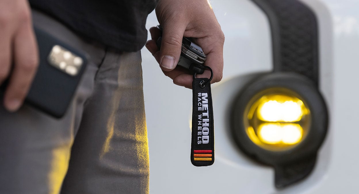Method メソッド Classic Stripes Logo Keychain Black