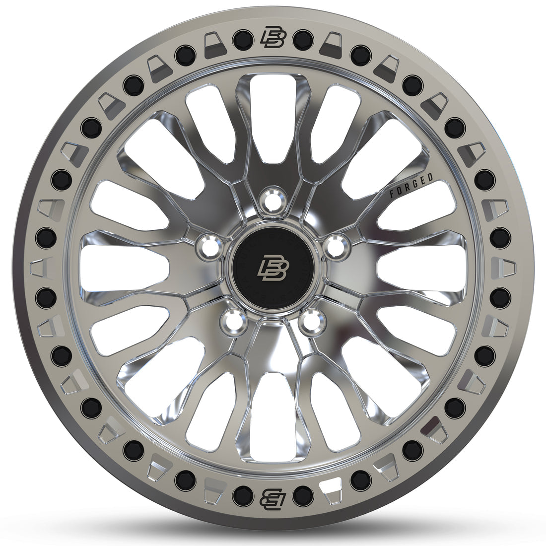 Baja Built バハビルト Renegade Forged Beadlock | Machined Raw (raw ring & black bolts) フォージド鍛造ホイール