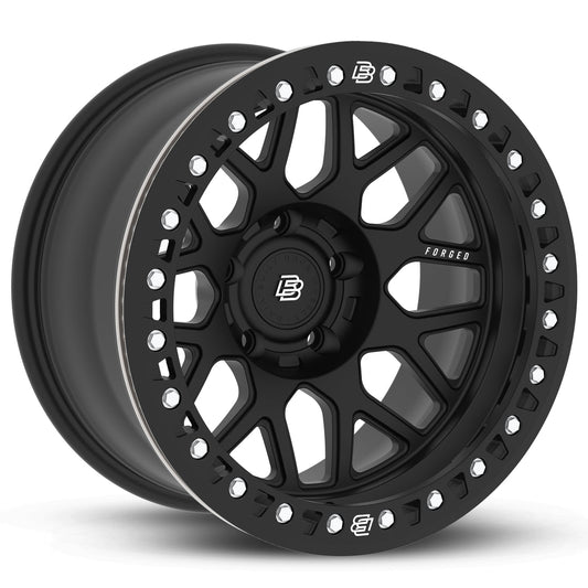 Baja Built バハビルト Lite Brite Outlaw Forged Beadlock | Matt Black (black ring & aluminum bolts) フォージドホイール