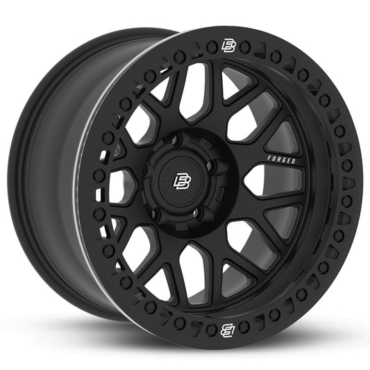 Baja Built バハビルト Lite Brite Outlaw Forged Beadlock | Matt Black (black ring & black bolts) フォージドホイール