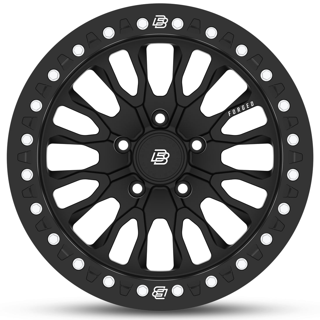 Baja Built バハビルト Renegade Forged Beadlock | Matt Black (black ring & aluminum bolts) フォージド鍛造ホイール