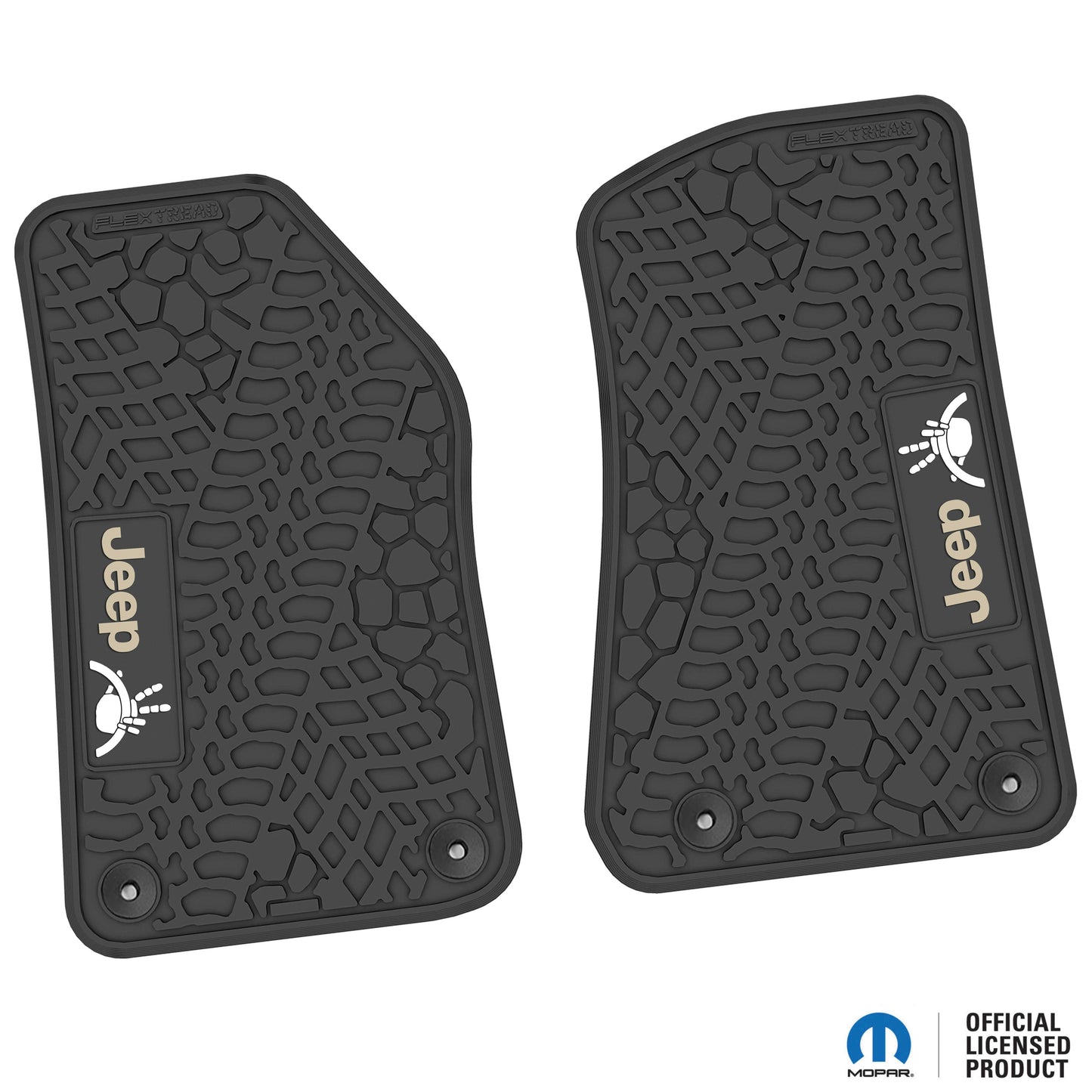 Flex Tread  JL/JT用 フロアマット (フロントのみ) | Jeep Wave & ステアリングロゴ入り