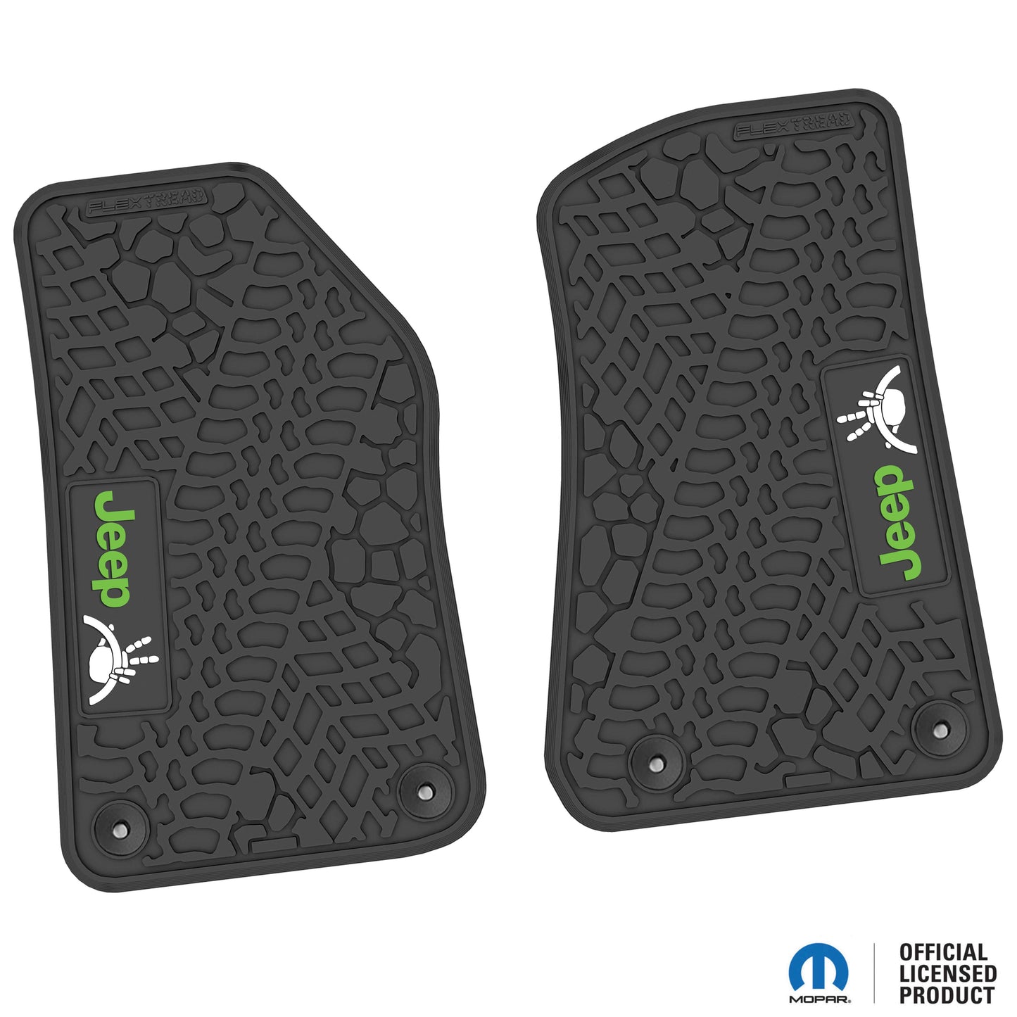 Flex Tread  JL/JT用 フロアマット (フロントのみ) | Jeep Wave & ステアリングロゴ入り