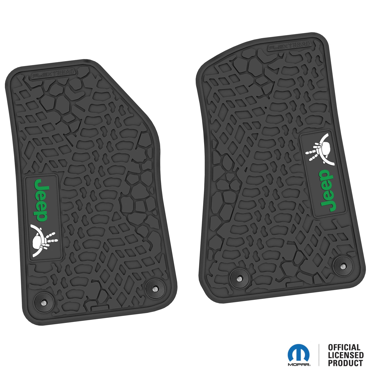 Flex Tread  JL/JT用 フロアマット (フロントのみ) | Jeep Wave & ステアリングロゴ入り