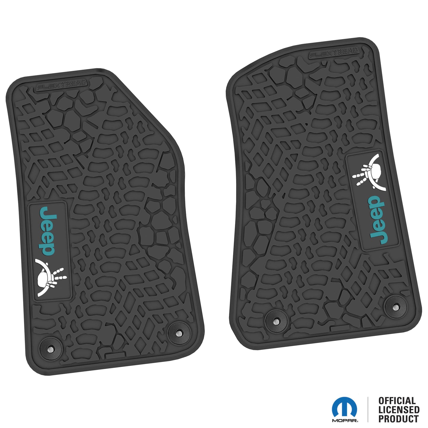Flex Tread  JL/JT用 フロアマット (フロントのみ) | Jeep Wave & ステアリングロゴ入り