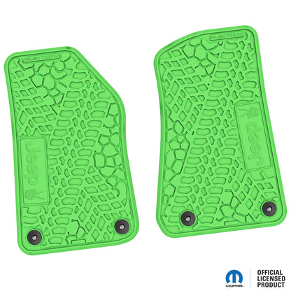 Flex Tread JL/JT用 フロアマット (フロントのみ) | Jeep Peace Sign ロゴ入り