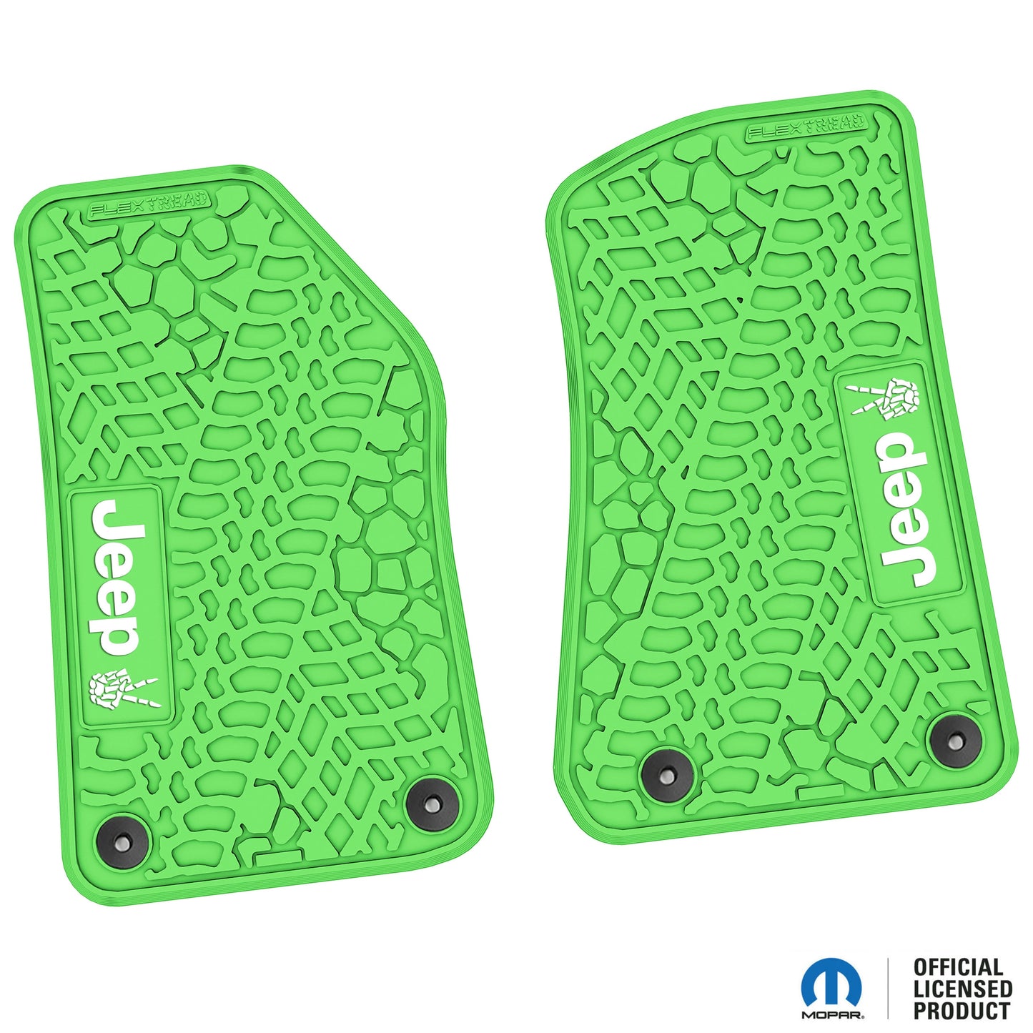 Flex Tread JL/JT用 フロアマット (フロントのみ) | Jeep Peace Sign ロゴ入り
