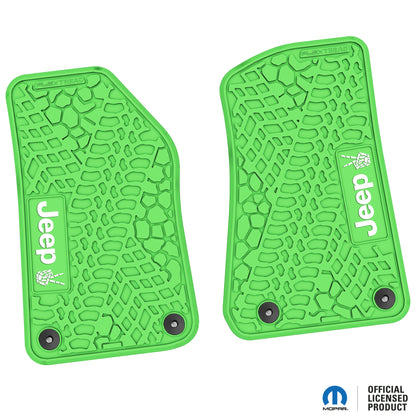 Flex Tread JL/JT用 フロアマット (フロントのみ) | Jeep Peace Sign ロゴ入り