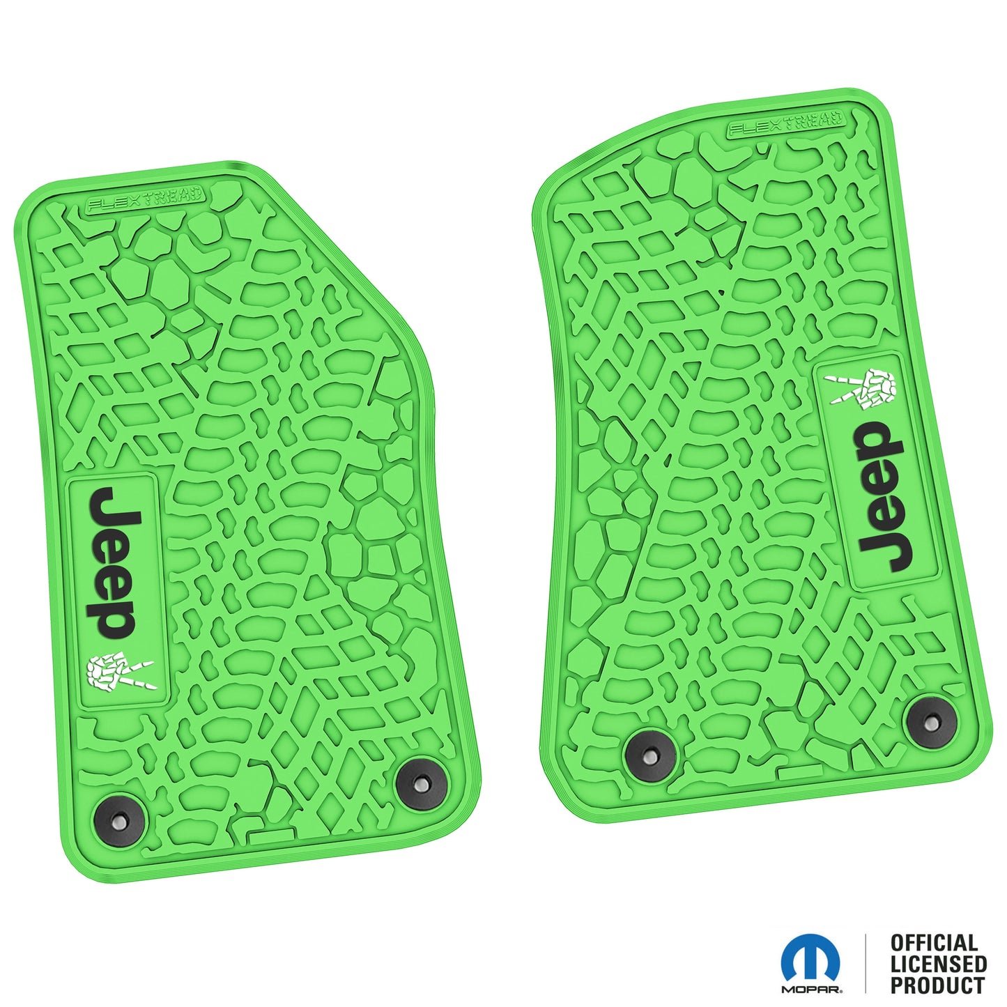 Flex Tread JL/JT用 フロアマット (フロントのみ) | Jeep Peace Sign ロゴ入り