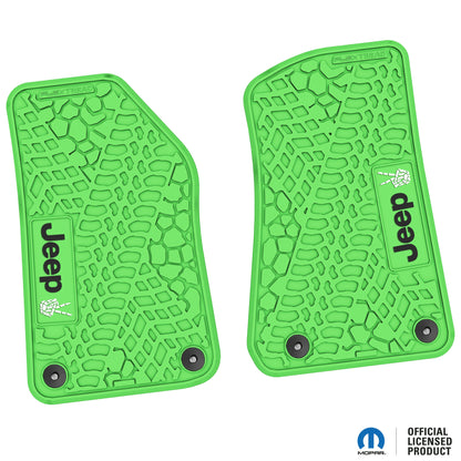Flex Tread JL/JT用 フロアマット (フロントのみ) | Jeep Peace Sign ロゴ入り