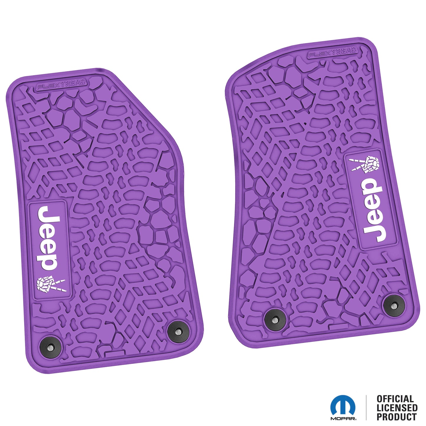 Flex Tread JL/JT用 フロアマット (フロントのみ) | Jeep Peace Sign ロゴ入り