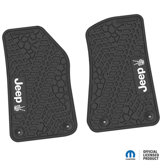 Flex Tread JL/JT用 フロアマット (フロントのみ) | Jeep Peace Sign ロゴ入り