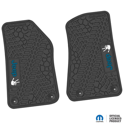 Flex Tread JL/JT用 フロアマット (フロントのみ) | Jeep Wave ロゴのみ (ステアリングロゴなし)