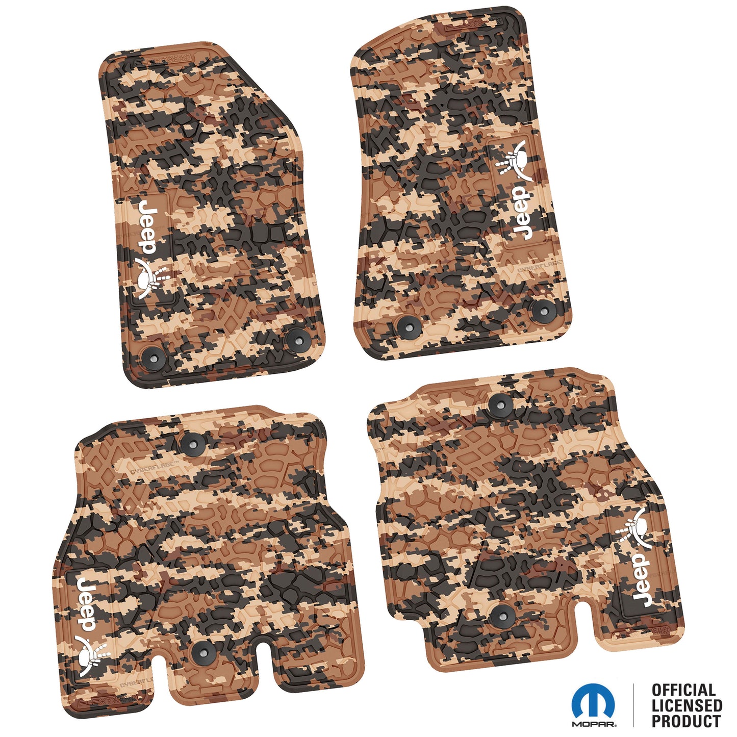 Flex Tread JL用 フロアマット (フロント&リア) | Jeep Wave & ステアリングロゴ入り